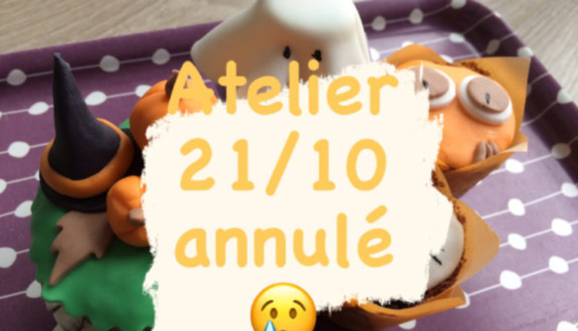 L’atelier Décoration de cupcakes d’Halloween est annulé